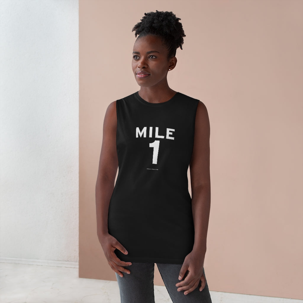 Mile1 // S1S3 // Powder //Unisex Barnard Tank