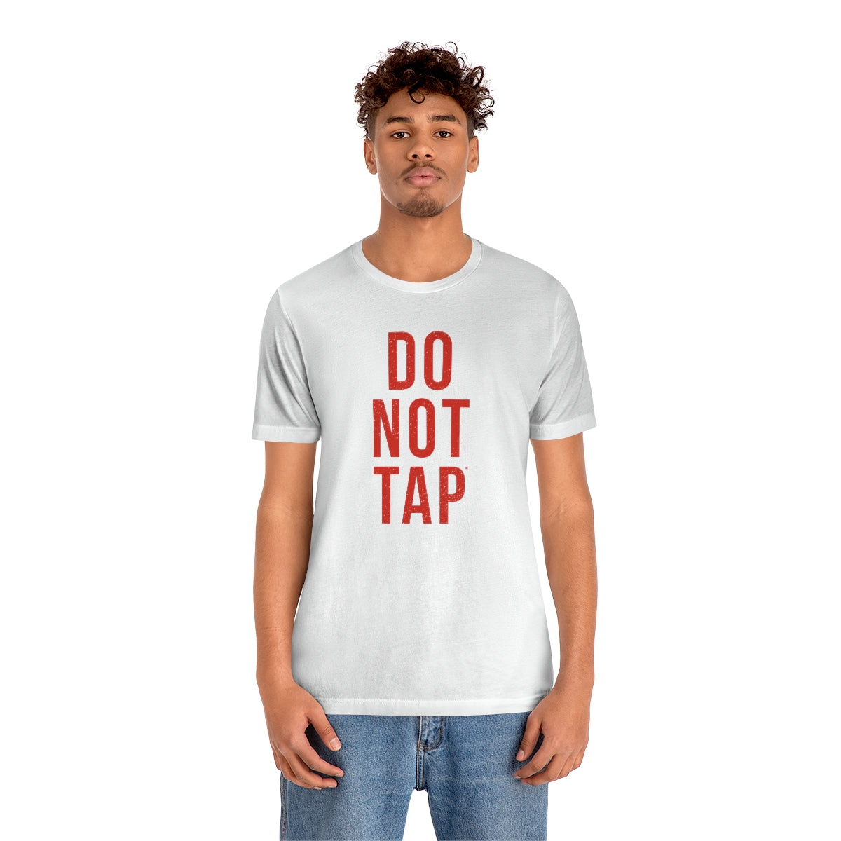 Do Not Tap® (roja) // Unisex Jersey Short Sleeve Tee