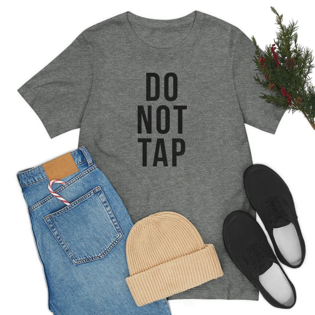 Do Not Tap® (negra) // Unisex Jersey Short Sleeve Tee